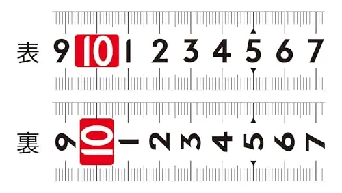 コンベックスのテープ幅25mmと目盛